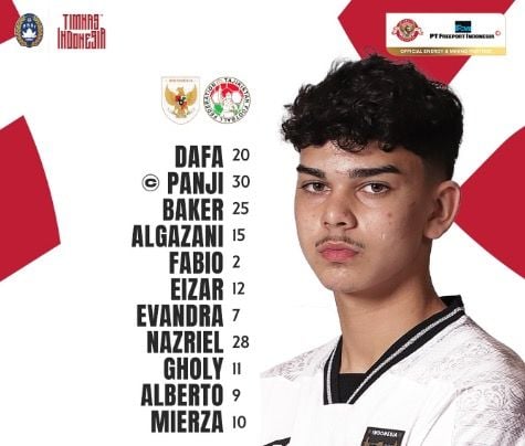 Daftar Pemain Timnas Indonesia U-17 vs Tajikistan pada Piala Kemerdekaan 2025